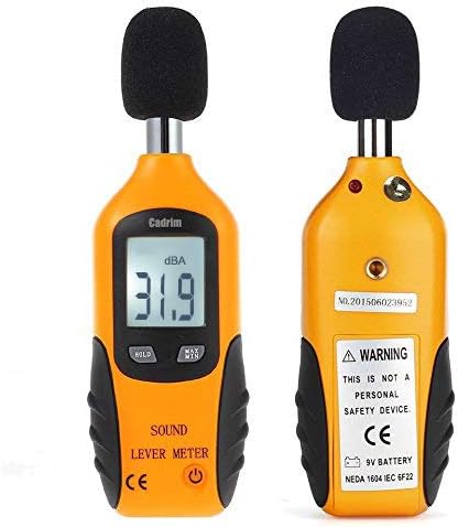 Cadrim Digital Schallpegelmessgerät, Tragbare Schallpegelmesser 30dB bis130dB Dezibel Messgerät mit