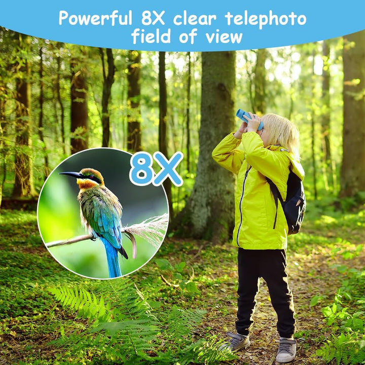 OSDUE Fernglas für Kinder, Fernglas Spielzeug, Starke Vergrösserung 8X21, Stossfestes, Inklusive Lup