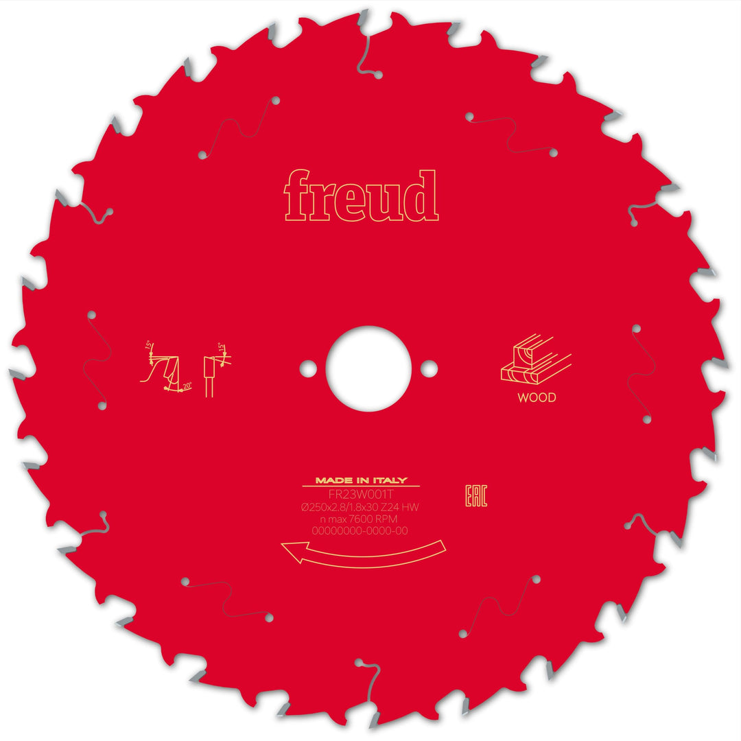 Freud Kreissägeblatt für Holz, 250 x 30 mm, 24 Zähne FR23W001T