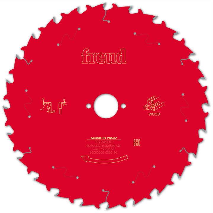 Freud Kreissägeblatt für Holz, 250 x 30 mm, 24 Zähne FR23W001T