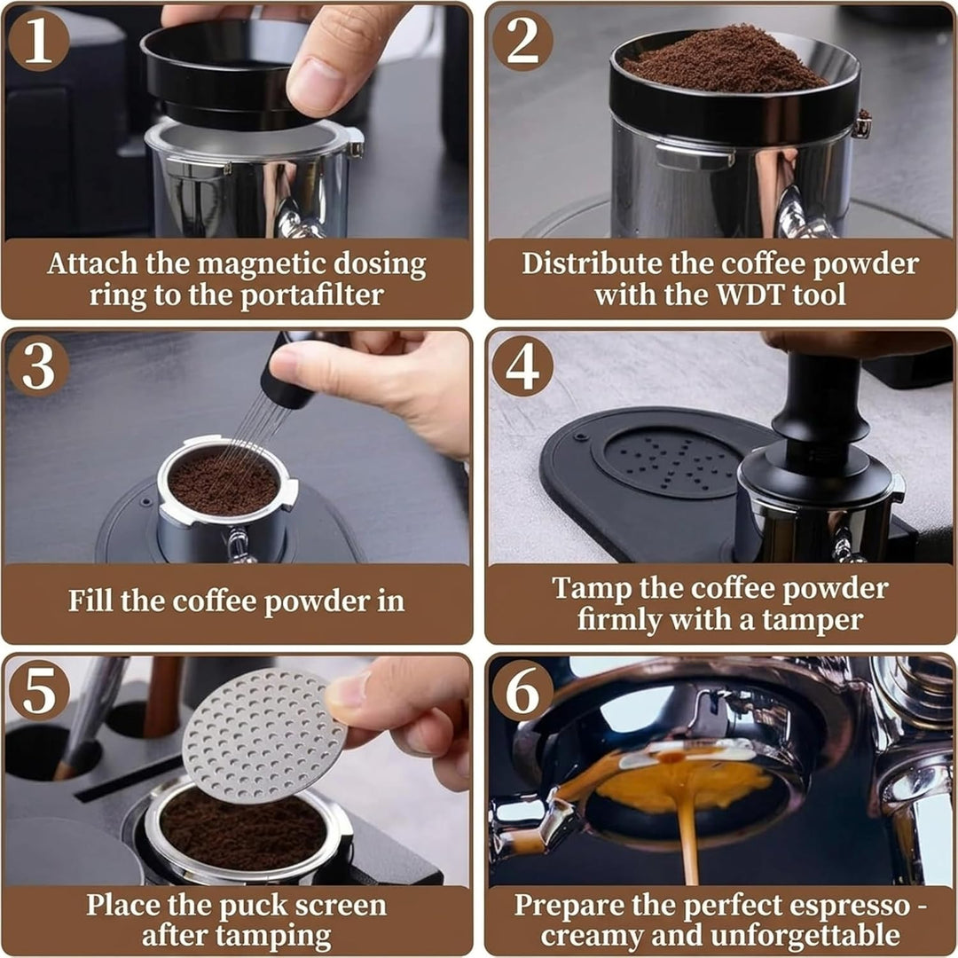 Kaffee Tamper 51mm, Espresso Tamper 51mm, Kaffeetamper und Verteilerwerkzeug mit feinen Nadeln, Sieb
