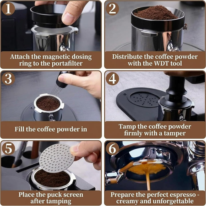 Kaffee Tamper 51mm, Espresso Tamper 51mm, Kaffeetamper und Verteilerwerkzeug mit feinen Nadeln, Sieb