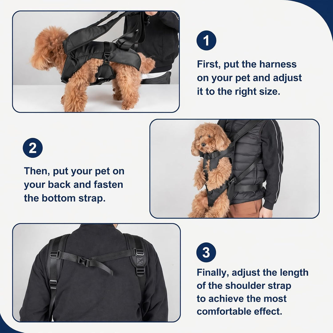Hunderucksack bis 10kg, Verstellbarer Frontträger für Welpen & kleine Hunde, Atmungsaktive Sicherhei