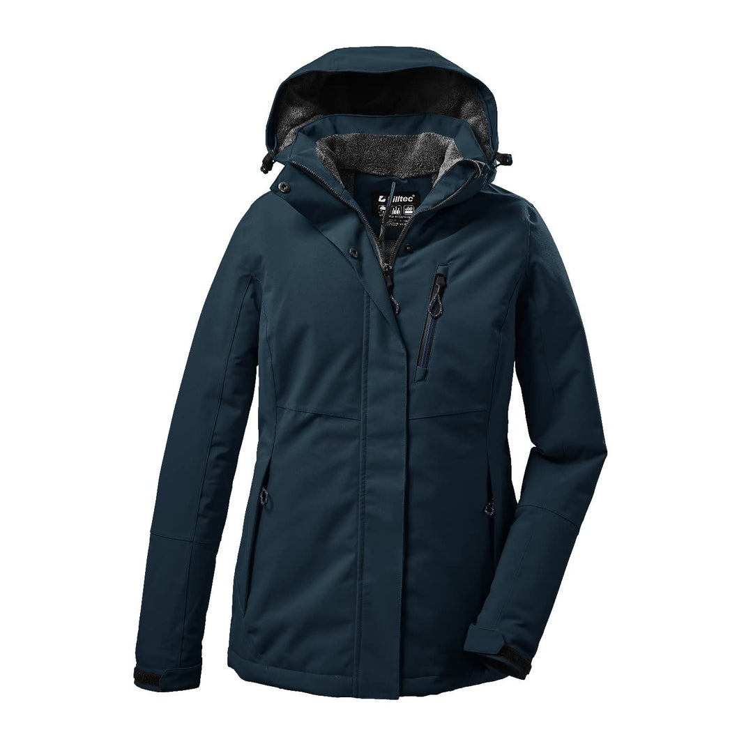 Killtec Herren Funktionsjacke/Winterjacke mit Abnehmbarer Kapuze mit Reissverschluss, 18 Schwarz