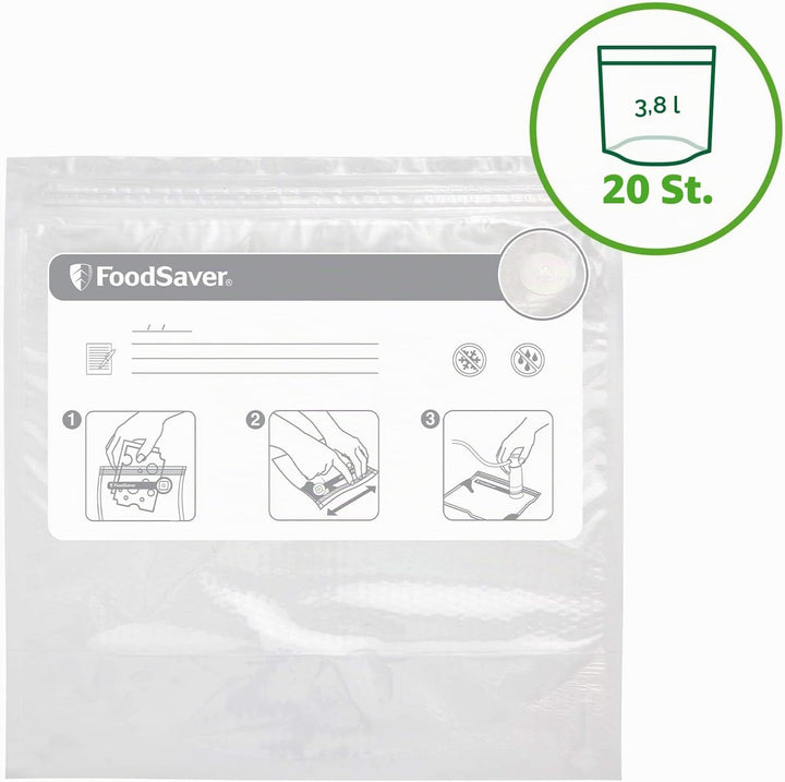FoodSaver, wiederverwendbare Vakuumbeutel mit Zippverschluss | für FoodSaver Lebensmittel-Vakuumiere