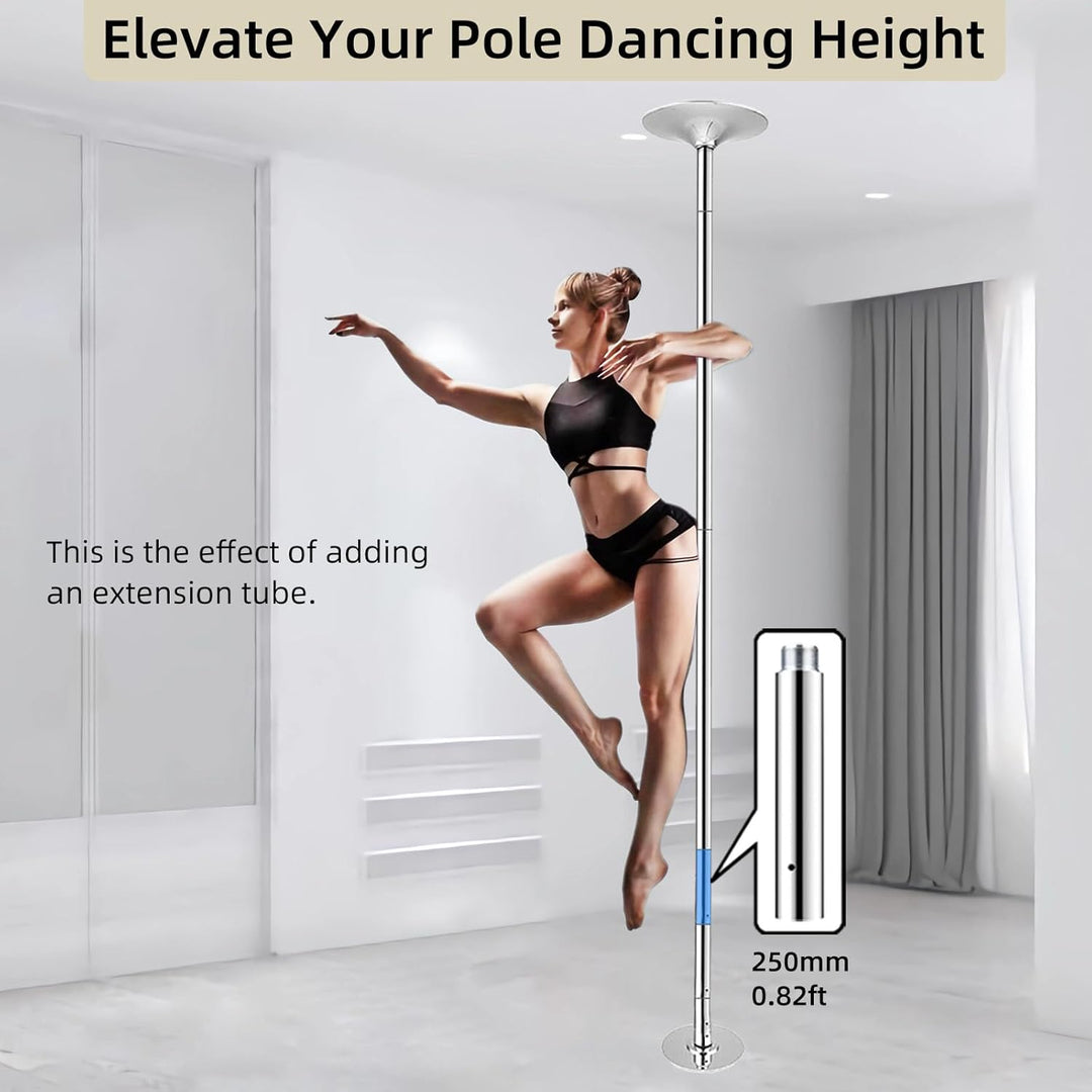 PRIORMAN Stangenverlängerung für Pole Dancing 45 mm – 125/250/500 mm Tanzstangen-Verlängerung, einfa