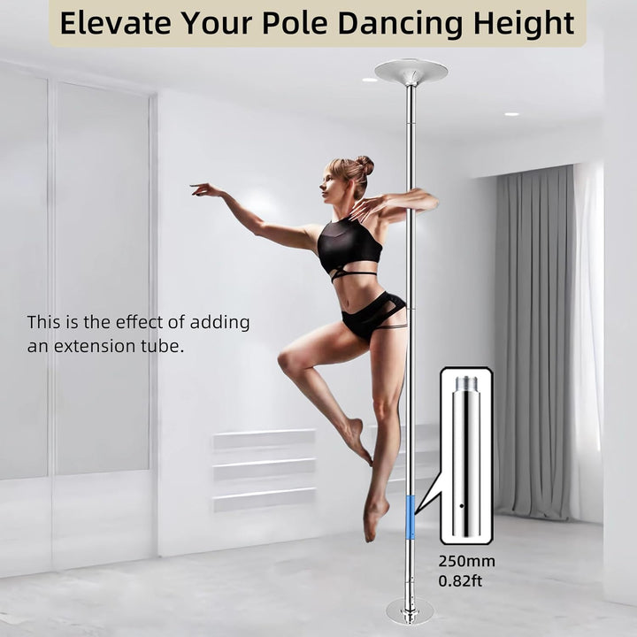 PRIORMAN Stangenverlängerung für Pole Dancing 45mm - 125/250/500mm Tanzstangenverlängerung, Glatte V