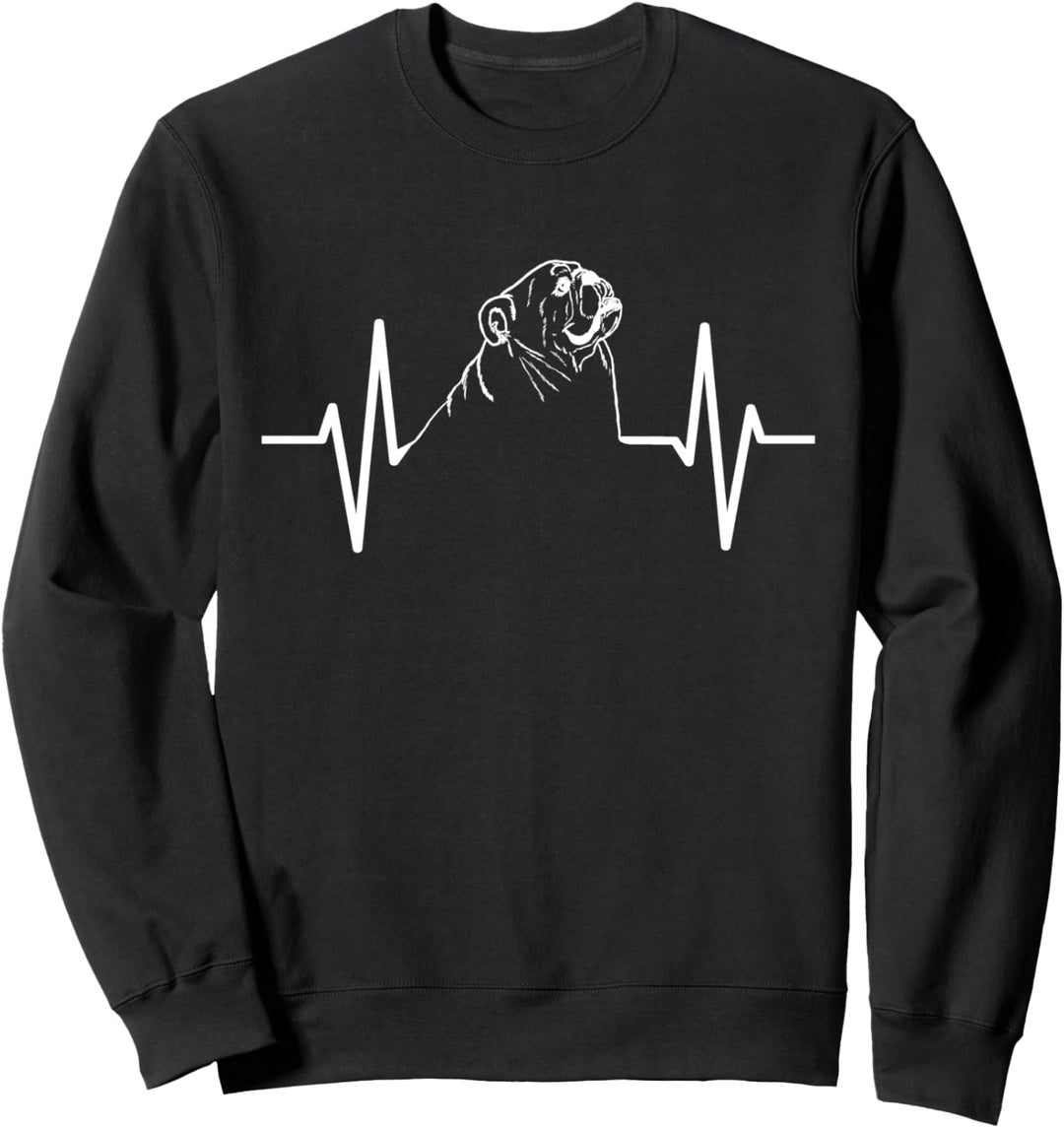 Englische Bulldogge Herzschlag Sweatshirt