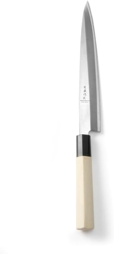 HENDI Messer "Sashimi", mit Holzgriff, Japanische Messer, Küchenmesser, Messer, Deutscher Stahl X50C