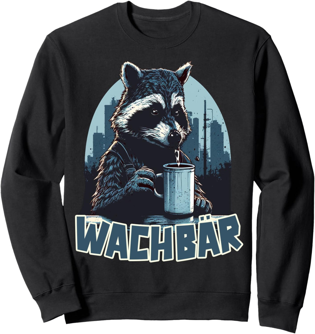 Wachbär Waschbär Tier Köstüm Bild Mode Rave Techno Tekkno Sweatshirt