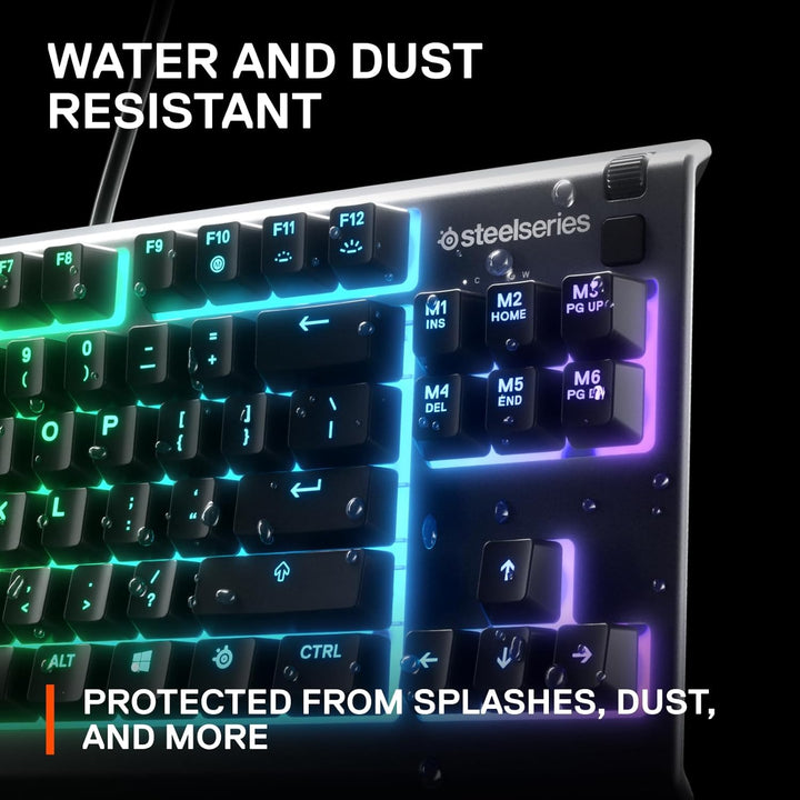SteelSeries Apex 3 TKL RGB Gaming Tastatur - Tenkeyless Compact Formfaktor - 8-Zonen RGB Beleuchtung