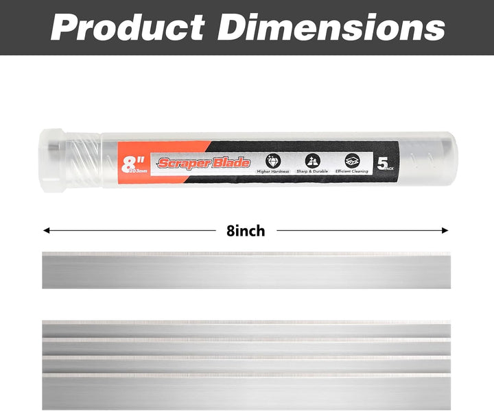EHDIS 5 Stück Klinge für Tapetenentferner, 8 INCH, Klingen für Fenster, Tapetenschaber Klingen, Kohl