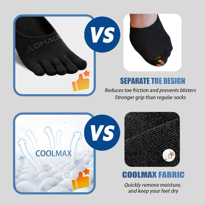 OrrinSports Zehensocken für Frauen Männer Coolmax Laufsocken 5 Fingersocken athletische Zehensocken