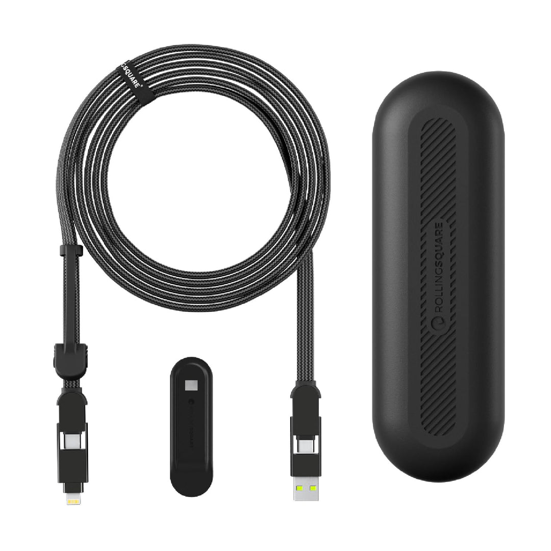 inCharge Rolling Square XL 300 cm - USB-C-Kabel, Universal-Smartphone-Kabel, Geschenk für Männer, 6-