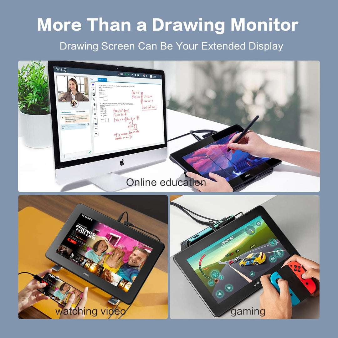 UGEE U1600 15,4-Zoll Grafiktablett mit Display, 127% sRGB Anti-Glare-Grafikmonitor, 8192 Levels Batt