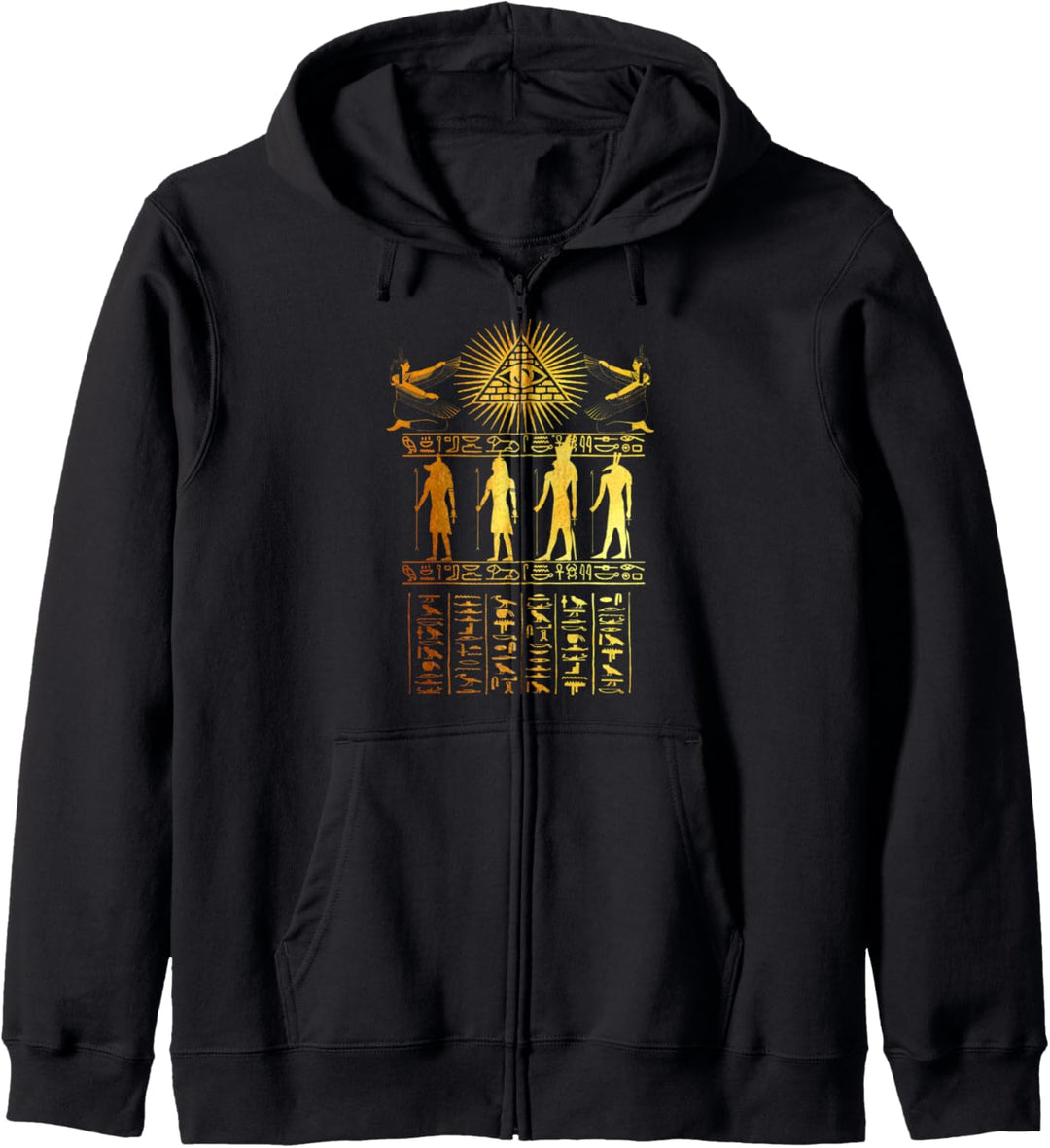 Ancient Egypt Hieroglyphics Pharaoh Pyramids Sacred Symbols Kapuzenjacke