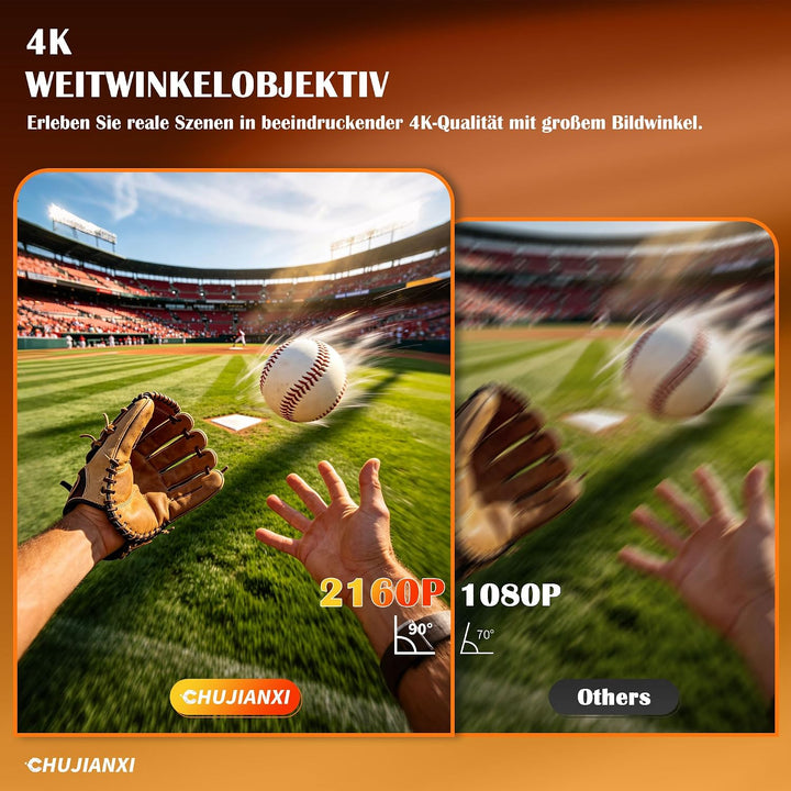 Brille mit Kamera 4K, 2026 Neu Videobrille Actionkameras für Männer