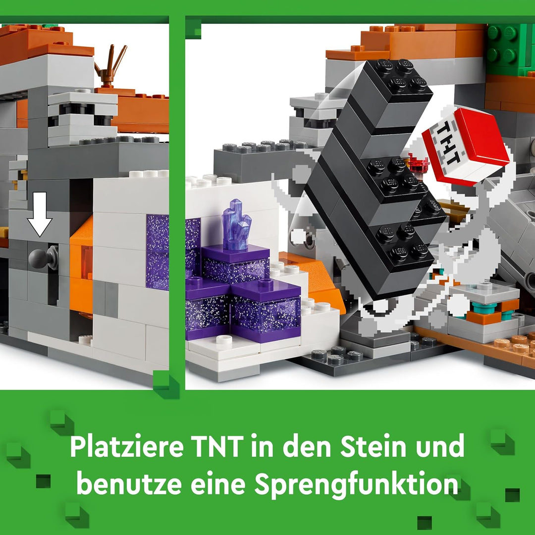 LEGO Minecraft Die Mine in den Badlands, Bergbau-Spielzeug zum Videospiel, Set für Jungen und Mädche