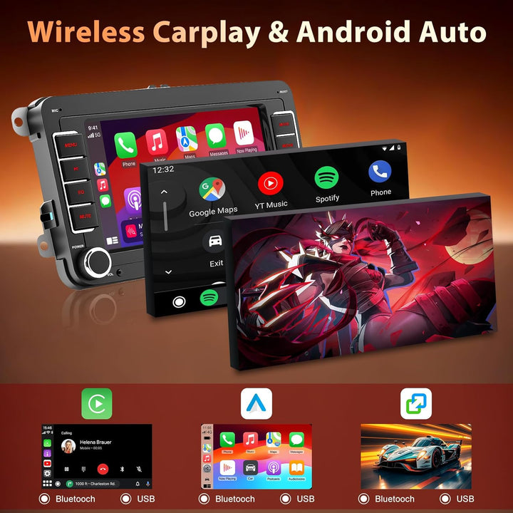 WERESOUND Autoradio für VW Golf 5 6 Passat Polo Tiguan Touran EOS Skoda, 7 Zoll Touchscreen Auto Rad