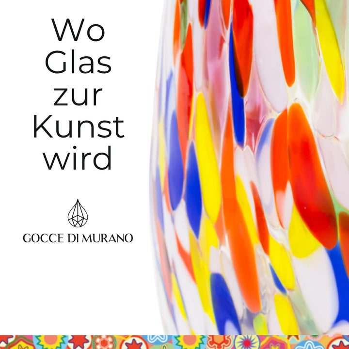 Gocce di Murano Wassergläser, hergestellt nach der Tradition der Murano-Handwerker, mundgeblasenes u