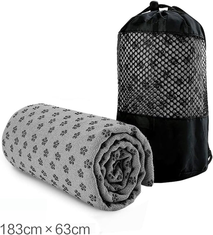 Morbuy Mikrofaser Hot Yoga Handtuch, Yoga Mat 183x63cm rutschfest Fitnesstuch Weich Atmungsaktiv Ant