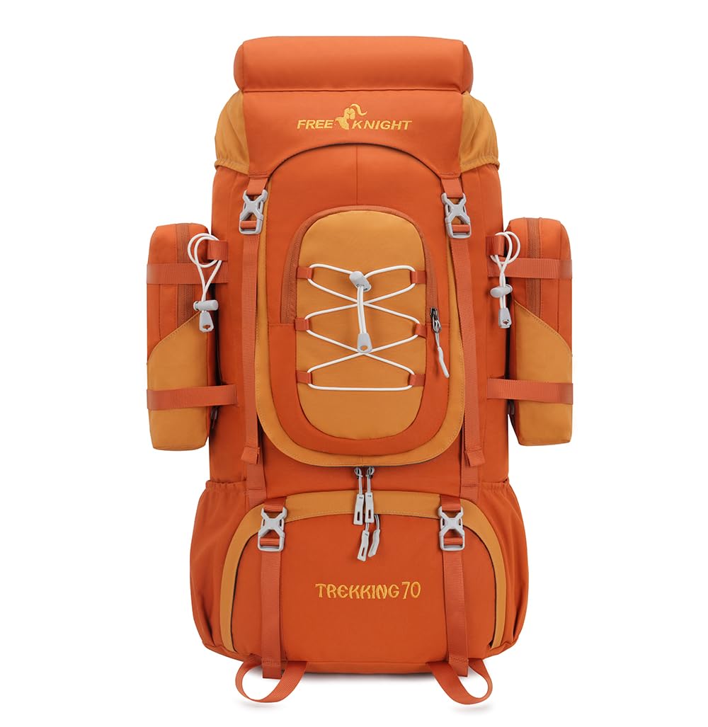 Bseash 70L (65+5) Wasserdichter Wanderrucksack mit Regenschutz, Outdoor-Sport, Reisen, Tagesrucksack