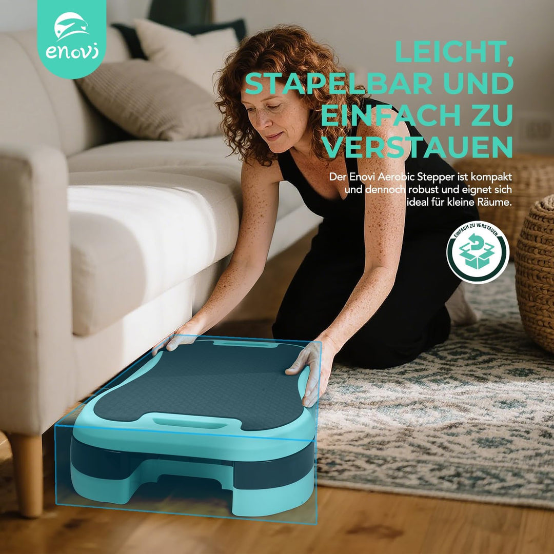 Stepper, Stepper Für Zuhause, Steppbrett mit Weichem Kissen und 2 Höhenverstellbaren Erhöhungen