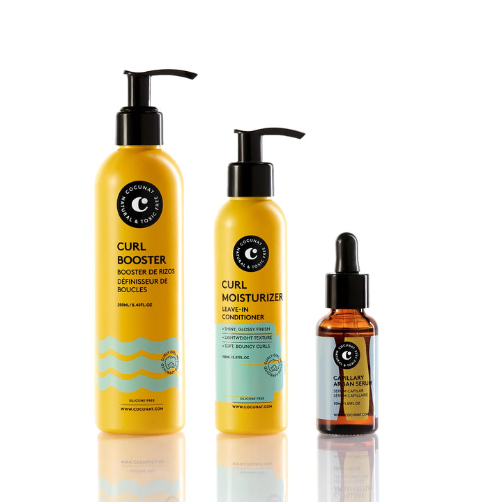 COCUNAT - Glanz-Locken-Plan - Moisturizer Leave In + Curl Booster + Arganöl-Serum - Curly Methode -