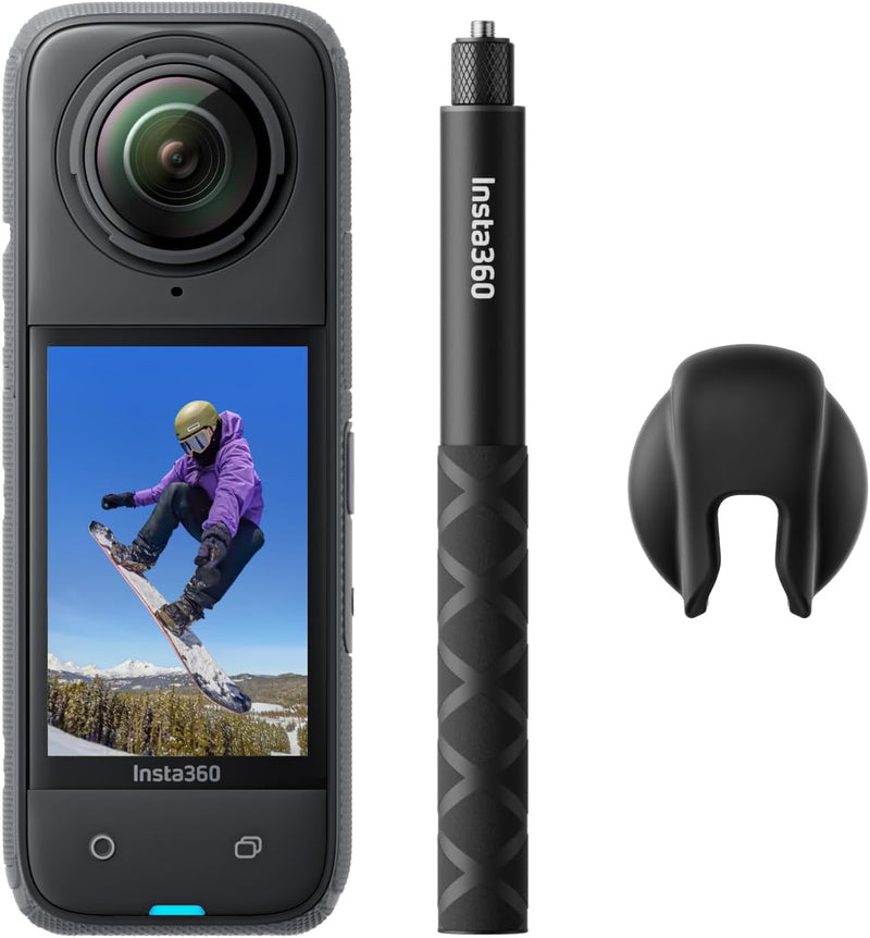 Insta360 X4 Snowboard-Bundle – wasserdichte 8K 360°-Action-Cam, 4K Weitwinkelvideos, Unsichtbarer Se