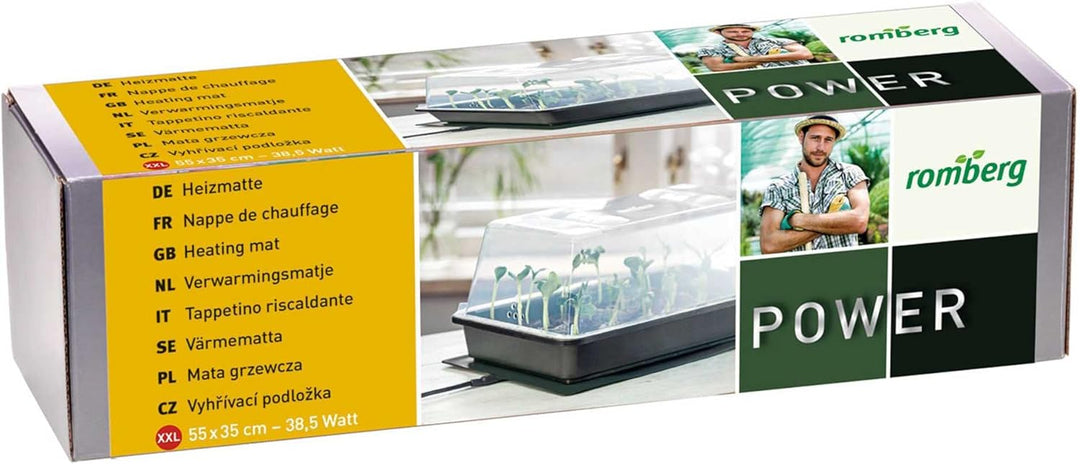 Romberg Heizmatte XXL | 30 Watt | passend für Zimmergewächshäuser 59 x 39 cm und Terrarien | 55 x 35
