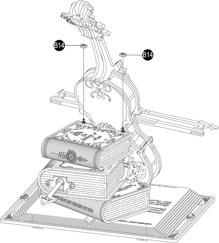 ROKR Magic Cello Mechanische Spieluhr,3D Holzpuzzle Erwachsene,Schreibtischdekoration Geschenk für M