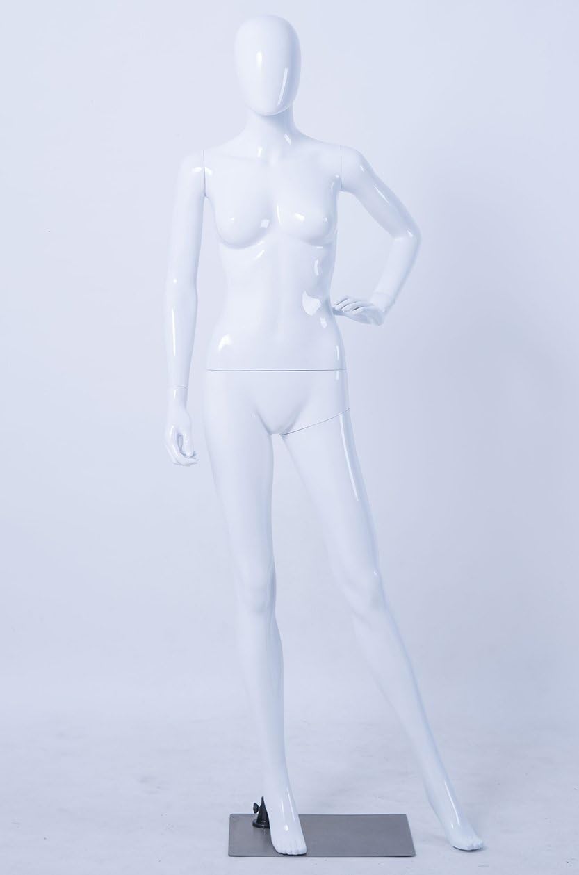 DF-6B Frau Eurotondisplay schöne abstrakte weiss Glanz lackierte Schaufensterpuppe Egghead Neu Weibl