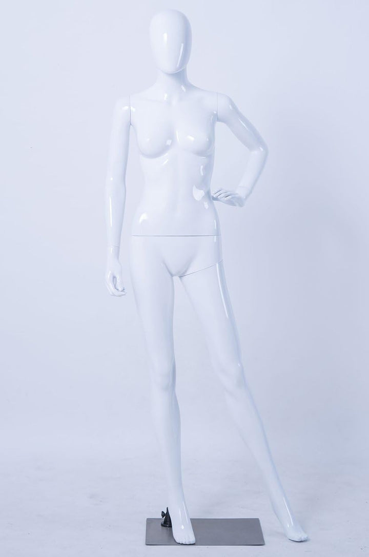 DF-6B Frau Eurotondisplay schöne abstrakte weiss Glanz lackierte Schaufensterpuppe Egghead Neu Weibl