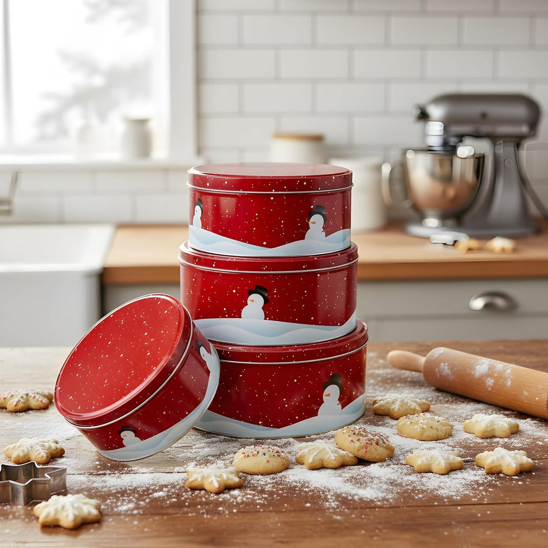 Keksdosen 4er Set | Ideal für Weihnachtsplätzchen & andere Leckereien | 4 Grössen im Set | Extra gro