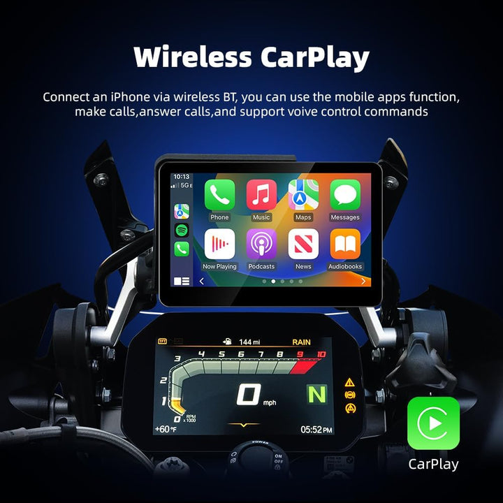 6,2" Motorrad Display für BMW R1200GS R1250GS F800 F900 S1000XR, Kabelloses CarPlay &amp; Android Auto (