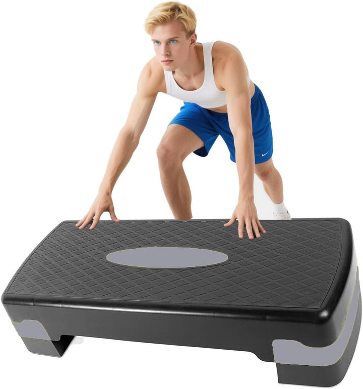 Steppbrett für zuhause, Höhenverstellbar (10-15cm) Stepper Fitness, Aerobic Stepper mit Widerstandsb