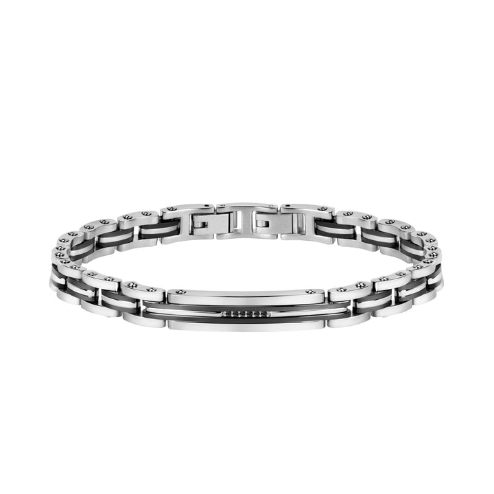 Morellato Herrenarmband, Motown Kollektion, aus Stahl, schwarz PVD, Kristalle - SALS19