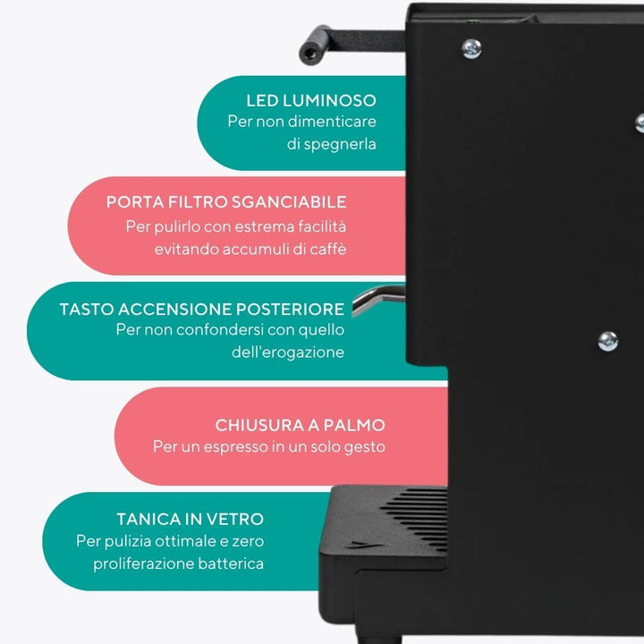 Aroma E.GO Kaffeepadmaschine für ESE-Pads 44 mm (Türkis), Türkis