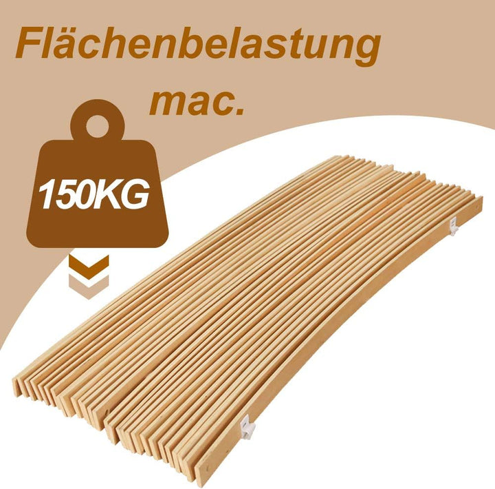 Jopassy lattenroste 2X Rollrost rolllattenrost 90x200cm 28Latten bodenbett bis 200 kg belastbar vers