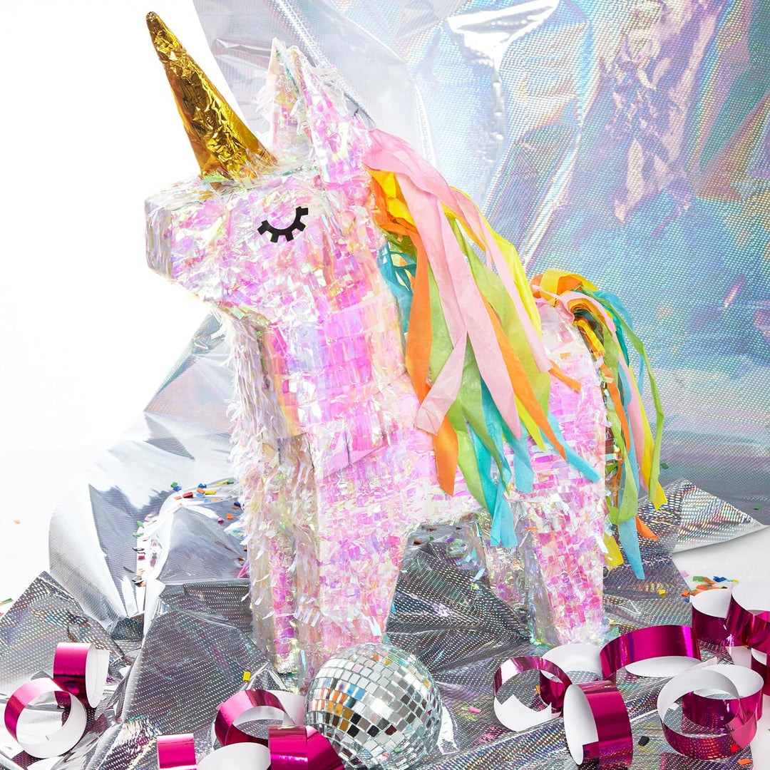 Lumaland Pinata Set zum Befüllen inkl. Schläger & Augenbinde | Magisches Einhorn ideal für Kinder-Ge