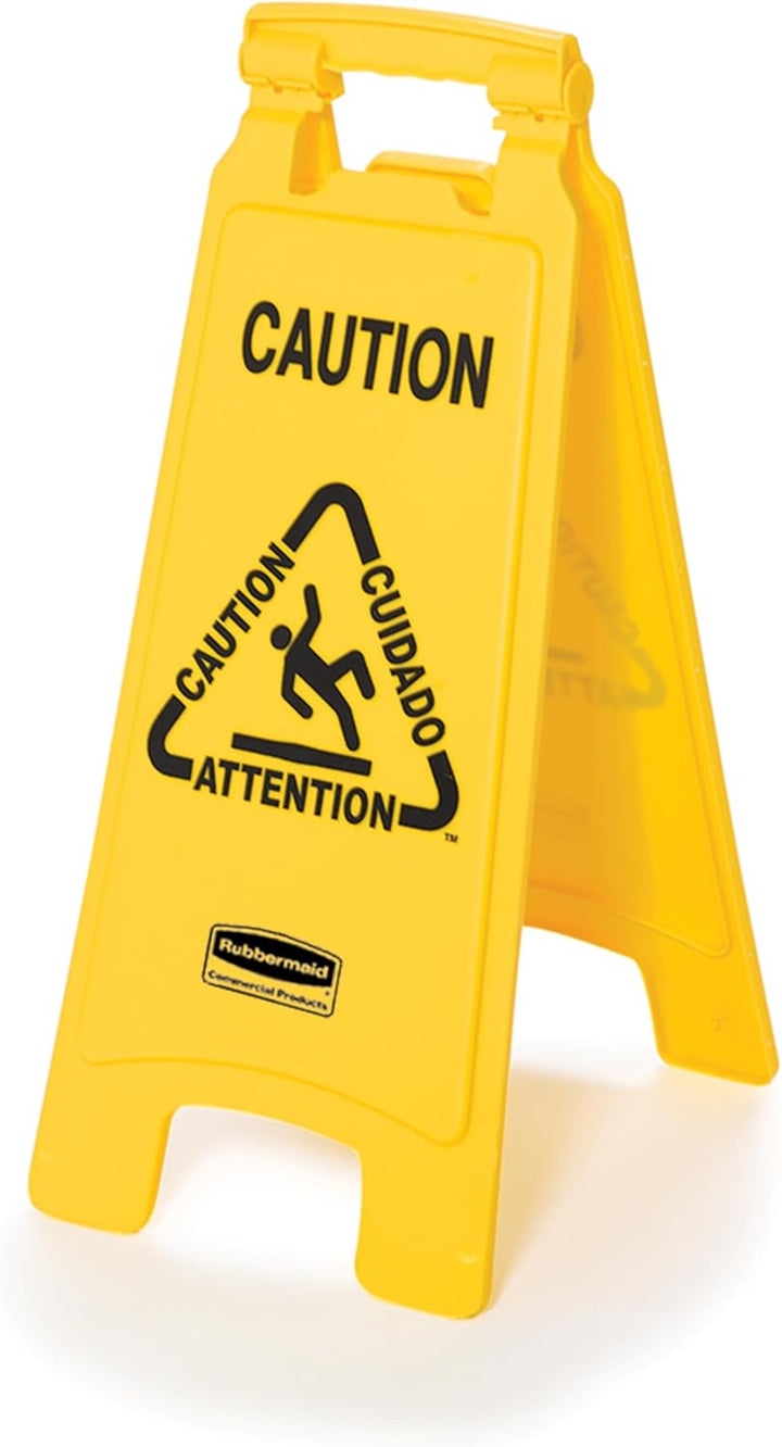 Rubbermaid Commercial Products 2 Sided Multilingual 'Caution Wet Floor' Floor Sign Symbol "Vorsicht