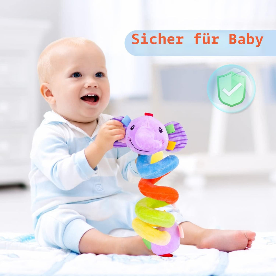 Kinderwagen Spielzeug, Baby Activity Spirale Spielzeug mit Rassel, Hängendes Spiral Plüsch Spielzeug