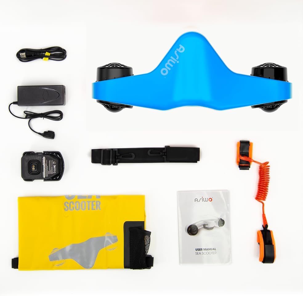 Asiwo Unterwasserscooter Tauchscooter mit Action Kamera Halterung, Seascooter mit Doppelmotor für Ta