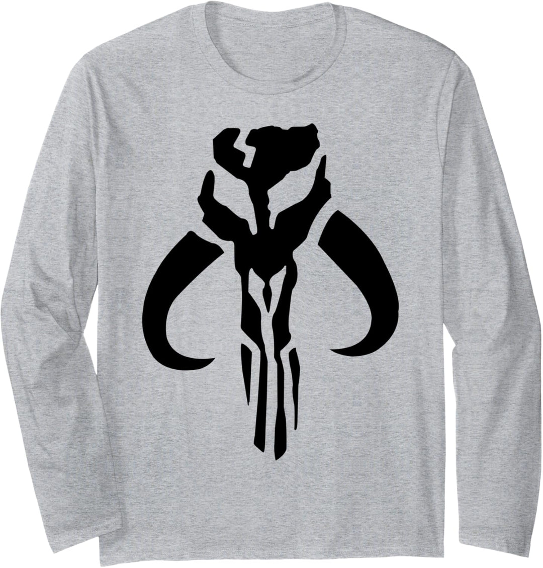 Star Wars Mandalorian Skull Dark Chest Logo Langarmshirt