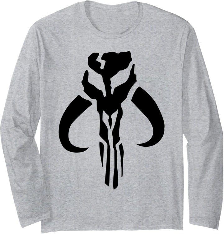 Star Wars Mandalorian Skull Dark Chest Logo Langarmshirt