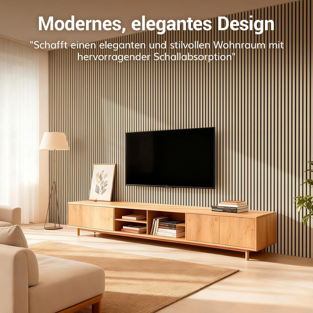 TONOR Akustikpaneele holz, 4 Stück 120 x 60cm - 2,88m² Wandpaneele holz Holzpaneele wand als Schalls