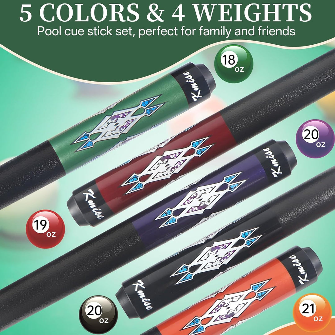 Kmise Billard-Stick-Set, 147 cm, Billard-Queue-Stick, Snooker-Spiel, Billard-Sticks für Männer, prof