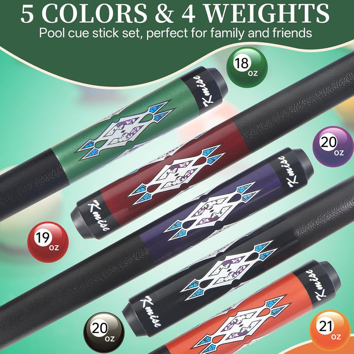 Kmise Billard-Stick-Set, 147 cm, Billard-Queue-Stick, Snooker-Spiel, Billard-Sticks für Männer, prof