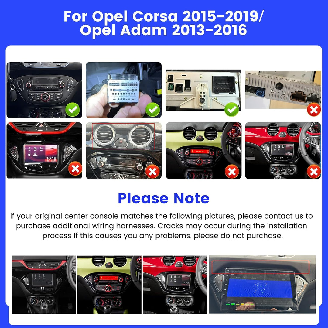 Radio für Opel Corsa 2015-2019/Opel Adam 2013-2016 Android 15 2+64G mit Wireless CarPlay Android Aut