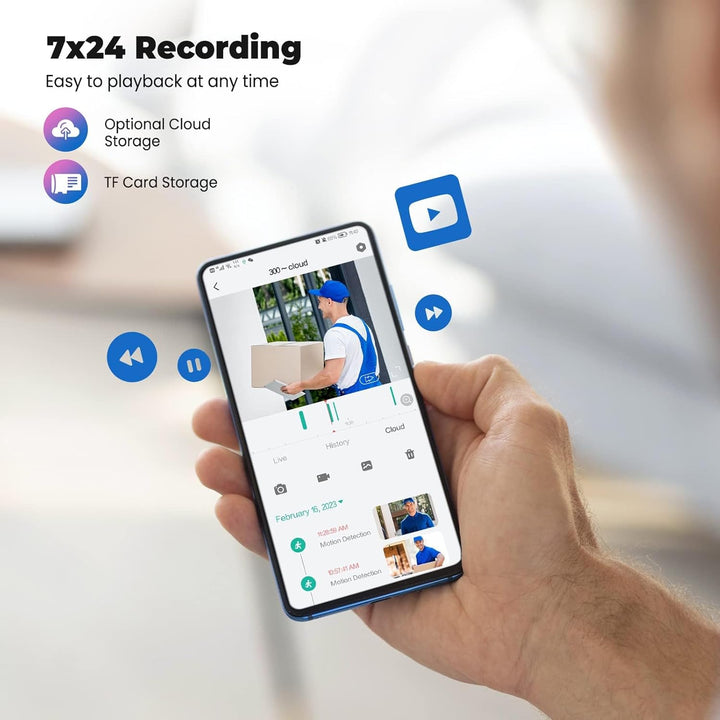 Codnida Überwachungskamera Aussen Set, 2K IP Kamera Überwachung Aussen WLAN mit Automatische Verfolg